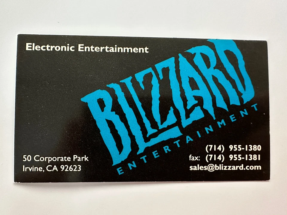 Blizzard Entertainment TARJETA DE VISITA Ventas Entretenimiento Electrónico Irvine Raro Foto 1 de 2