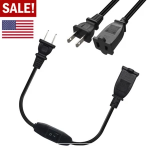 Extension Cord, 2-Prong Polarized Extension Cord with On Off Switch For Chargers - Picture 1 of 7