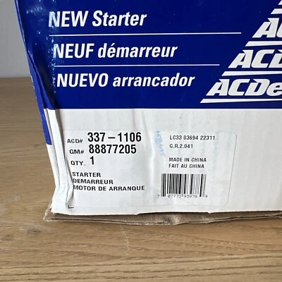 ACDelco Starters 88877205 337-1106 - Image 1 of 4