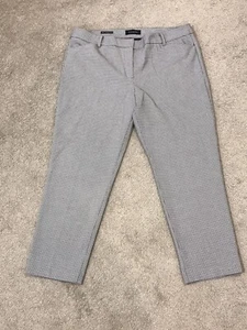 Talbots Hampshire Ankle Pant Womens size 16 Petite Black Geometric Pattern EUC - Picture 1 of 17