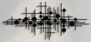 Moderne kleine Luxus Stil Metall Wandbild, Abstrakte Metall Wandskulptur Schwarz Neu - Bild 1 von 3