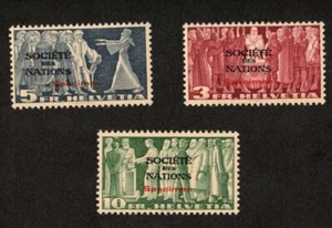 Switzerland stamp collection Scott# 2065-2067 red specimen ovpt. stamps - Picture 1 of 2