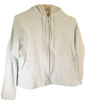 Moletom com capuz Route 66 feminino tamanho G manga longa zíper frontal azul - Imagem 1 de 4