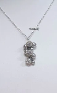 Swarovski Rumor Necklace Grey Crystal Pearls Authentic NEW 1121122 - Picture 1 of 11