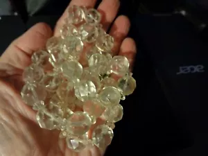 VTG ART DECO FACETED ROCK CRYSTAL NECKLACE WITH CRYSTAL SPACERS 24 INCHES - Picture 1 of 3