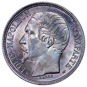 Moneda Francia - Luis Napoleón Bonaparte - 1 franco 1852 A París - Imagen 1 de 2