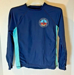 GAP Kids California Surf Long Sleeve Rash Guard Swim Shirt Blue Sz M EUC - Picture 1 of 7