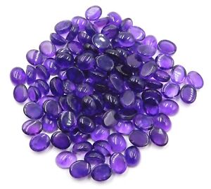 Natural Amethyst Oval Cab Lot Loose Gemstone Mix Size For Jewelry Making P-2840
