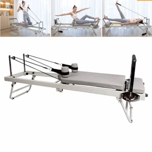 Foldable Pilates Reformer Fitness Cardio Yoga Exercise Home Gym Pilates Machine - Picture 1 of 14