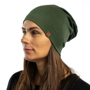 Merino Wool Women Warm Slouchy Beanie * Outdoor Windproof Winter Hat Dark Green - Picture 1 of 4