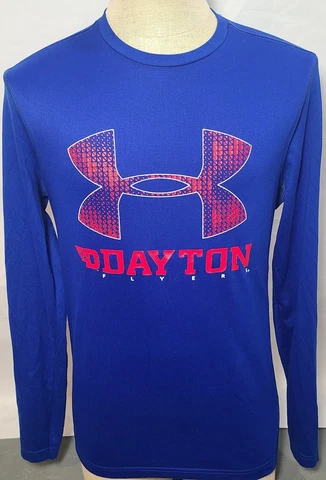 Under Armour Dayton Flyers Long Sleeve Blue T-Shirt ~ Men's Size Medium ~ Used Cover