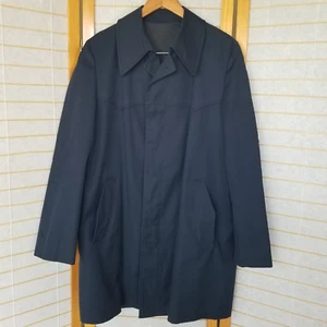 Men's VTG London Fog Trench Coat Navy Mid-Length Raincoat Made In USA 40 Long - Picture 1 of 10