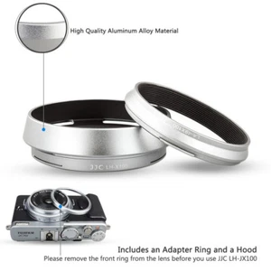 Metal Lens Hood + Adapter Ring for Fujifilm Fuji X100VI X100F X100S X100T X100V  - Picture 1 of 10