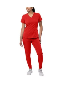 Adar Pro Modern Athletic Scrub Set for Women - Modern V-Neck Scrub Top & Yoga... - Picture 1 of 7