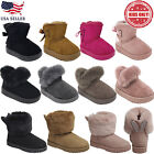 New Baby Infant Toddler Girl Faux Fur Lining Warm Winter Bootie Ankle Boot Shoe