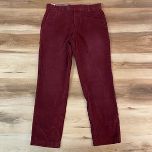Brooks Brothers Pantalone Velluto a coste Uomo 32x30 Milano Rosso Borgogna Chino - Foto 1 di 8