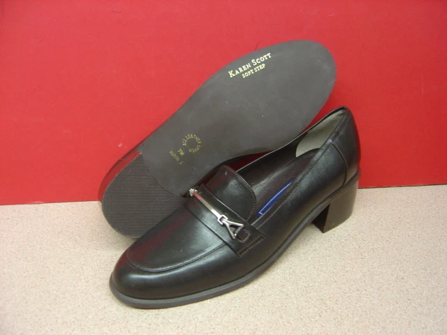 Mujer Karen Scott " Suave Paso " Cuero Marrón Oscuro Tacones Número 7M - Imagen 1 de 4