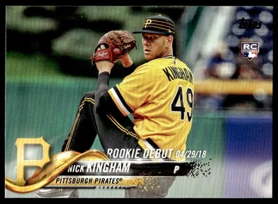 2018 Topps Update #US9 Nick Kingham Pittsburgh Pirates RC RD Baseball Rookie - Image 1 of 2