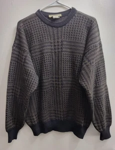 Men's Paul Stuart 100% Wool Sweater. Made In Italy. Size Medium Purple And Brown - Picture 1 of 8