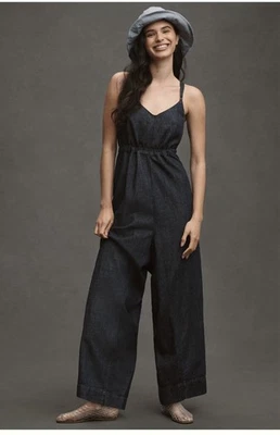 Комбинезон Anthropologie Pilcro без рукавов с широкими штанинами размер S темная джинсовая ткань - Изображение 1 из 4