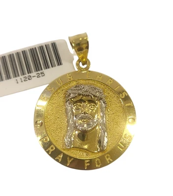 Colgante con dije de oro real de 10k cabeza de Jesús oro amarillo de 10kt genuino Foto 1 de 4