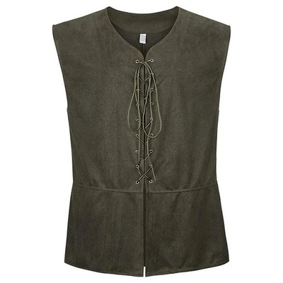Men's Vest Waistcoat Regular Renaissance Solid Color Spring Steampunk - Image 1 of 4