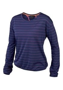 Women's Oakley Back Bay L/S Top Shirt Fiery Red Blue Black Size S M L - Picture 1 of 14