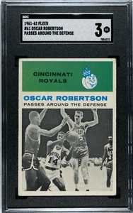 SGC 3 EN MUY BUENA CONDICIÓN 1961 FLEER OSCAR ROBERTSON #61 ACTION HOF ROYALS 54272 CENTRADO EN NOVATO - Imagen 1 de 2