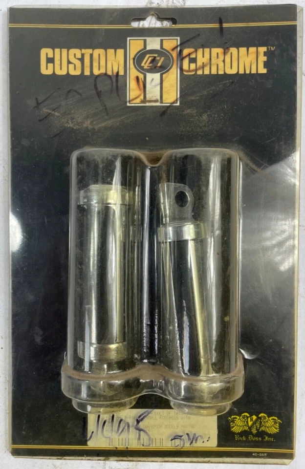 Clavijas de pie Harley con extremos macho cromadas personalizadas 46-263 nuevas stock antiguo Foto 1 de 4