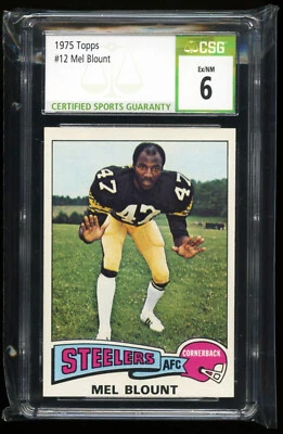 1975 Topps Football Card #12 Mel Blount RC - Pittsburgh Steelers - CSG 6 Ex/NM - Image 1 of 2