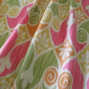 WILLIAMSBURG Sheraton IKAT fabrics fresh color pink green tangerine 2yds - Picture 1 of 4