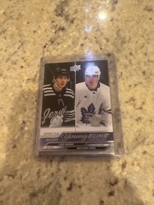 2023-24 Upper Deck Series 1 Young Guns Checklist Luke Hughes Matthew Knies #250