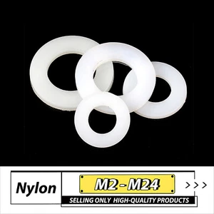 M2-M24 Weiß Nylon Flache Einfache Unterlegscheiben Kunststoff Penny Unterlegscheiben Schutzscheiben - Bild 1 von 5