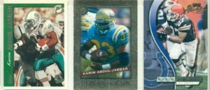 NFL - FOOTBALL INSERT TRADING CARD LOT - KARIM ABDUL-JABBAR - 3 VERSCHIEDENE KARTEN - Bild 1 von 2