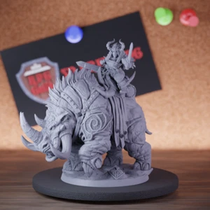Female Viking Dwarf Rider Miniature Inferno Monster Dungeons and Dragons 5e Mini - Picture 1 of 8
