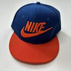 Nike Snapback Hat Cap Embroidered Logo Big Swoosh Blue Orange Adult
