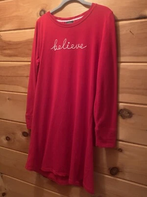 Camisón Laura Ashley BELIEVE Rojo Tejido Manga Larga Hasta la Rodilla Vacaciones Talla M Foto 1 de 4