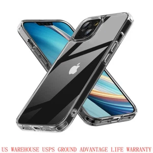 For iPhone 15 14 13 12 11 Pro Max Mini Xs XR 7 8 6 Plus SE Clear Shockproof Case - Photo 1 sur 9