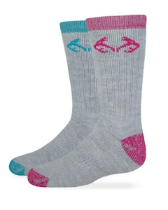 Realtree Youth Girls Merino Wool Blend Boot Socks 2 Pair Pack - Picture 1 of 3