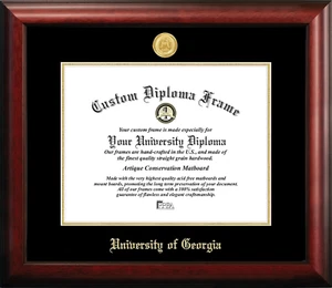 GA987GED University of Georgia Embossed Diploma Frame, 12" X 15", Gold - Picture 1 of 5