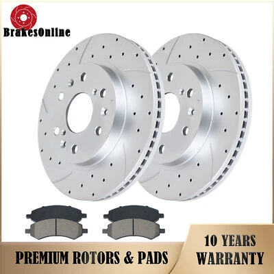 Front Brake Rotors Pads fit for Cadillac Escalade ESV EXT Slotted Drilled Brakes - Image 1 of 4