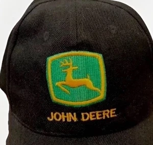John Deere Hat Vintage Distressed Thrashed Black Adult Cotton Western Cowboy Y2K - Picture 1 of 12