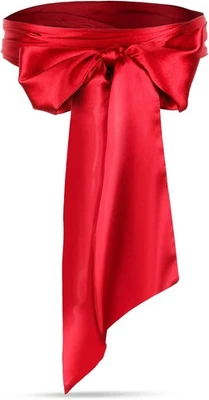 BRAND: TRINKRITTEY Satin Belt Women Dress Sash 98.43 Inch Long Silk Bridal Waist Red