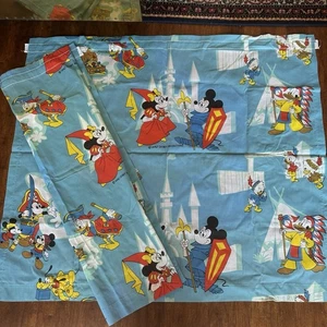 Set 2 pannelli tenda Topolino e Minnie Disney vintage blu Daffy Walt - Foto 1 di 12