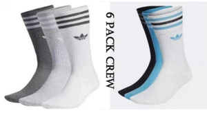 Adidas 6 Paar Socken Crew Socken mehrere Farben Größe-6-8-8-10 --6X PACK CREW - Bild 1 von 3