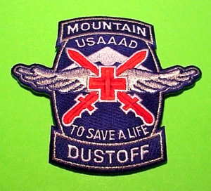 PARCHE HELICÓPTERO DESMONTAJE AMBULANCIA AÉREA EJÉRCITO DE EE. UU. MOUNTAIN DUSTOFF USAAAD - Imagen 1 de 2