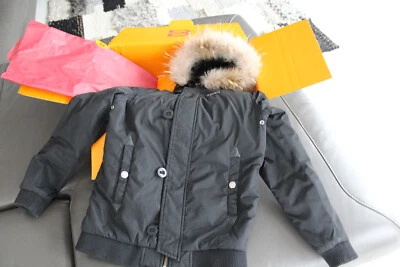 *Dsquared2* Daunen Bomberjacke -Kapuze mit Echtpelzbesatz- Gr. 12Y. 152  Schwarz - Bild 1 von 4