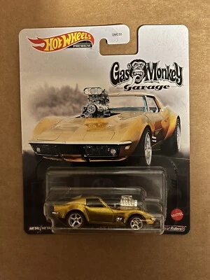 Chevrolet Metal Real Riders Hot Wheels Premium 68 Corvette Gas Monkey Garage Foto 1 de 4