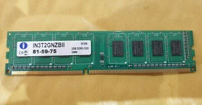 2GB INTEGRAL RAM IN3T2GNZBII MEMORY DDR3 PC3-1333MHz Dimm (desktop computer PC) - Image 1 of 3
