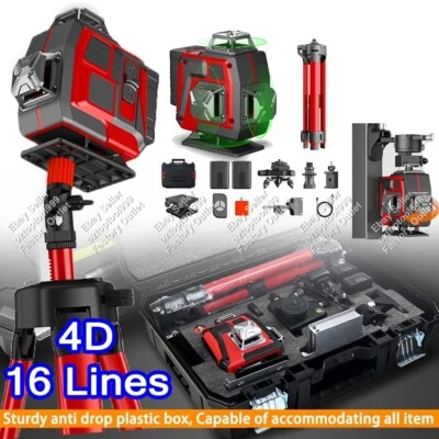 【Professional level】360 Rotary 4D 16Lines Green Laser Level Self Leveling+Tripod - image 1 of 4